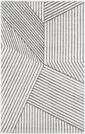 Ivory 5' 1 x 8' Norge Rectangle Area Rug 100% Polypropylene Easy Clean Non Shed Stain Resistant Modern Carpet for Home Interior Design for Sale at Rug Engine