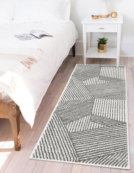 Ivory 2' x 6' 1 Norge Runner Area Rug 100% Polypropylene Easy Clean Non Shed Stain Resistant Modern Carpet for Home Interior Design for Sale at Rug Engine
