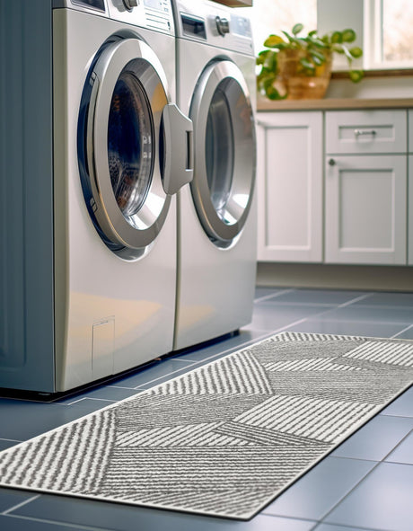 Ivory 2' x 8' Norge Runner Area Rug 100% Polypropylene Easy Clean Non Shed Stain Resistant Modern Carpet for Home Interior Design for Sale at Rug Engine