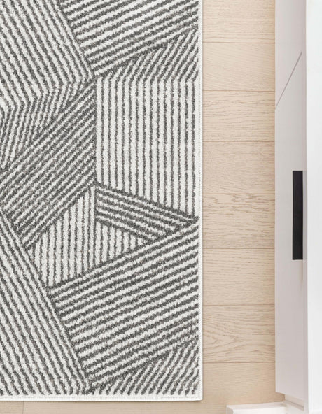 Ivory 2' x 8' Norge Runner Area Rug 100% Polypropylene Easy Clean Non Shed Stain Resistant Modern Carpet for Home Interior Design for Sale at Rug Engine