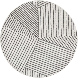 Ivory 7' 10 x 7' 10 Norge Round Area Rug 100% Polypropylene Easy Clean Non Shed Stain Resistant Modern Carpet for Home Interior Design for Sale at Rug Engine