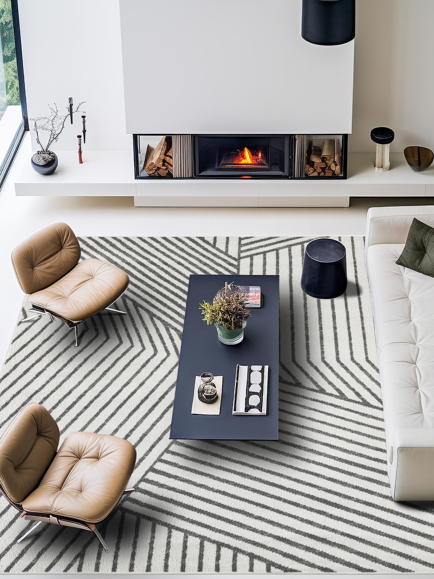 Ivory 10' x 10' Norge Square Area Rug 100% Polypropylene Easy Clean Non Shed Stain Resistant Modern Carpet for Home Interior Design for Sale at Rug Engine