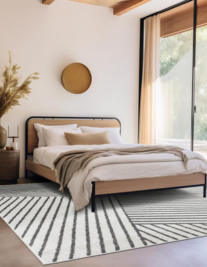 Ivory 7' 10 x 7' 10 Norge Square Area Rug 100% Polypropylene Easy Clean Non Shed Stain Resistant Modern Carpet for Home Interior Design for Sale at Rug Engine