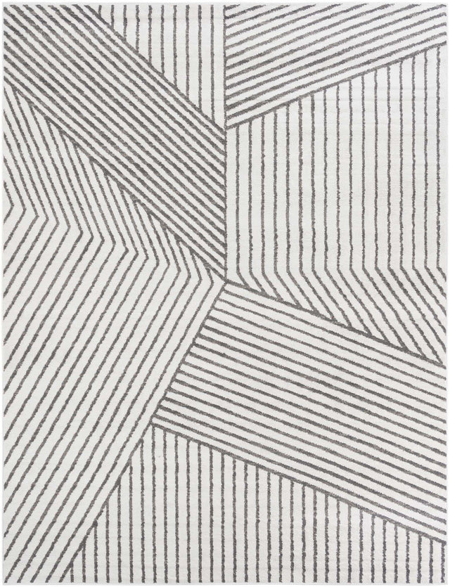 Ivory 9' x 12' Norge Rectangle Area Rug 100% Polypropylene Easy Clean Non Shed Stain Resistant Modern Carpet for Home Interior Design for Sale at Rug Engine