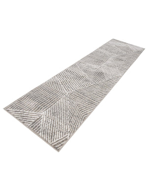 Gray 2' 7 x 10' Norge Runner Area Rug 100% Polypropylene Easy Clean Non Shed Stain Resistant Modern Carpet for Home Interior Design for Sale at Rug Engine
