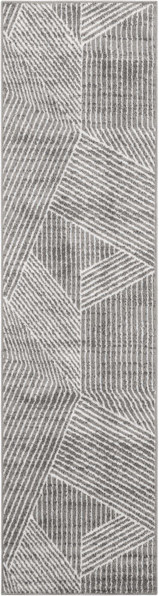 Gray 2' 7 x 10' Norge Runner Area Rug 100% Polypropylene Easy Clean Non Shed Stain Resistant Modern Carpet for Home Interior Design for Sale at Rug Engine