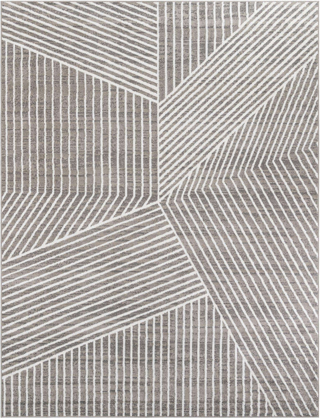 Gray 10' x 13' 1 Norge Rectangle Area Rug 100% Polypropylene Easy Clean Non Shed Stain Resistant Modern Carpet for Home Interior Design for Sale at Rug Engine