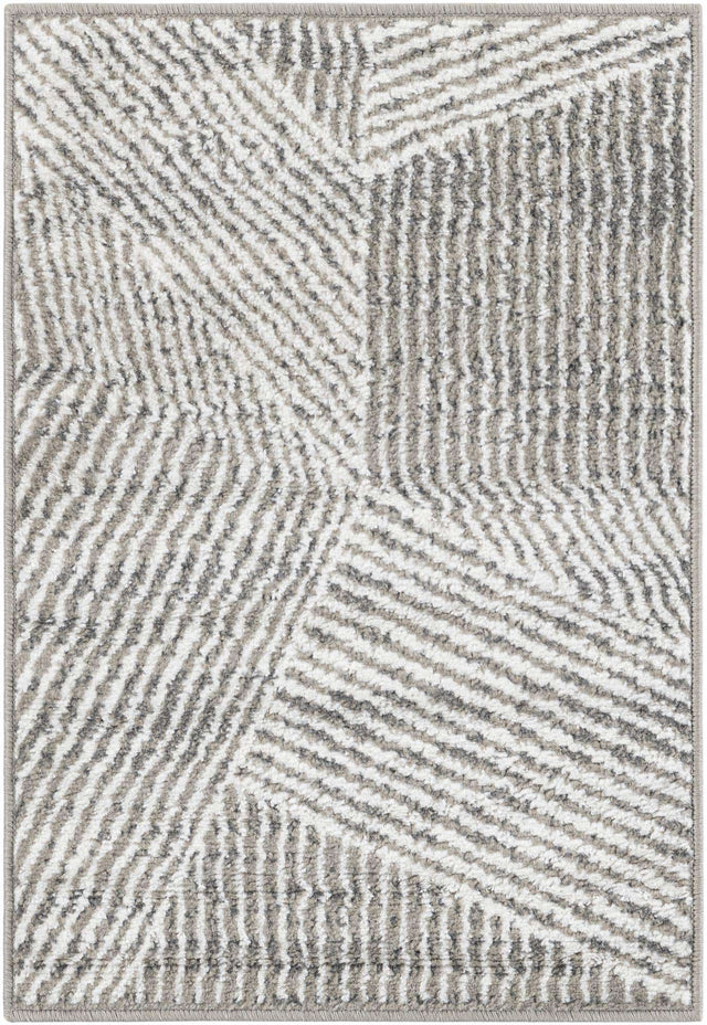 Gray 2' x 3' 1 Norge Rectangle Area Rug 100% Polypropylene Easy Clean Non Shed Stain Resistant Modern Carpet for Home Interior Design for Sale at Rug Engine
