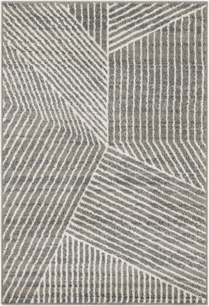 Gray 4' 1 x 6' 1 Norge Rectangle Area Rug 100% Polypropylene Easy Clean Non Shed Stain Resistant Modern Carpet for Home Interior Design for Sale at Rug Engine
