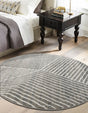 Gray 7' 10 x 7' 10 Norge Round Area Rug 100% Polypropylene Easy Clean Non Shed Stain Resistant Modern Carpet for Home Interior Design for Sale at Rug Engine
