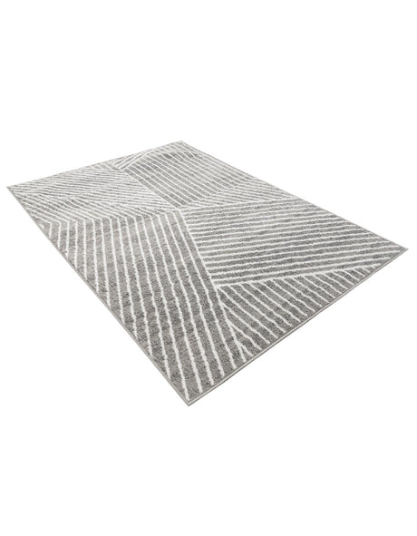 Gray 5' 1 x 7' 1 Norge Rectangle Area Rug 100% Polypropylene Easy Clean Non Shed Stain Resistant Modern Carpet for Home Interior Design for Sale at Rug Engine