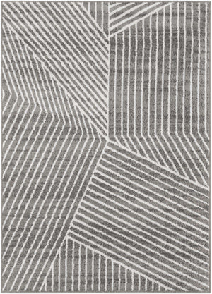 Gray 5' 1 x 7' 1 Norge Rectangle Area Rug 100% Polypropylene Easy Clean Non Shed Stain Resistant Modern Carpet for Home Interior Design for Sale at Rug Engine