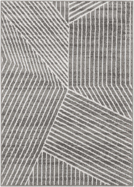Gray 5' 1 x 7' 1 Norge Rectangle Area Rug 100% Polypropylene Easy Clean Non Shed Stain Resistant Modern Carpet for Home Interior Design for Sale at Rug Engine