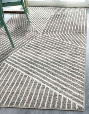 Gray 9' x 12' Norge Rectangle Area Rug 100% Polypropylene Easy Clean Non Shed Stain Resistant Modern Carpet for Home Interior Design for Sale at Rug Engine