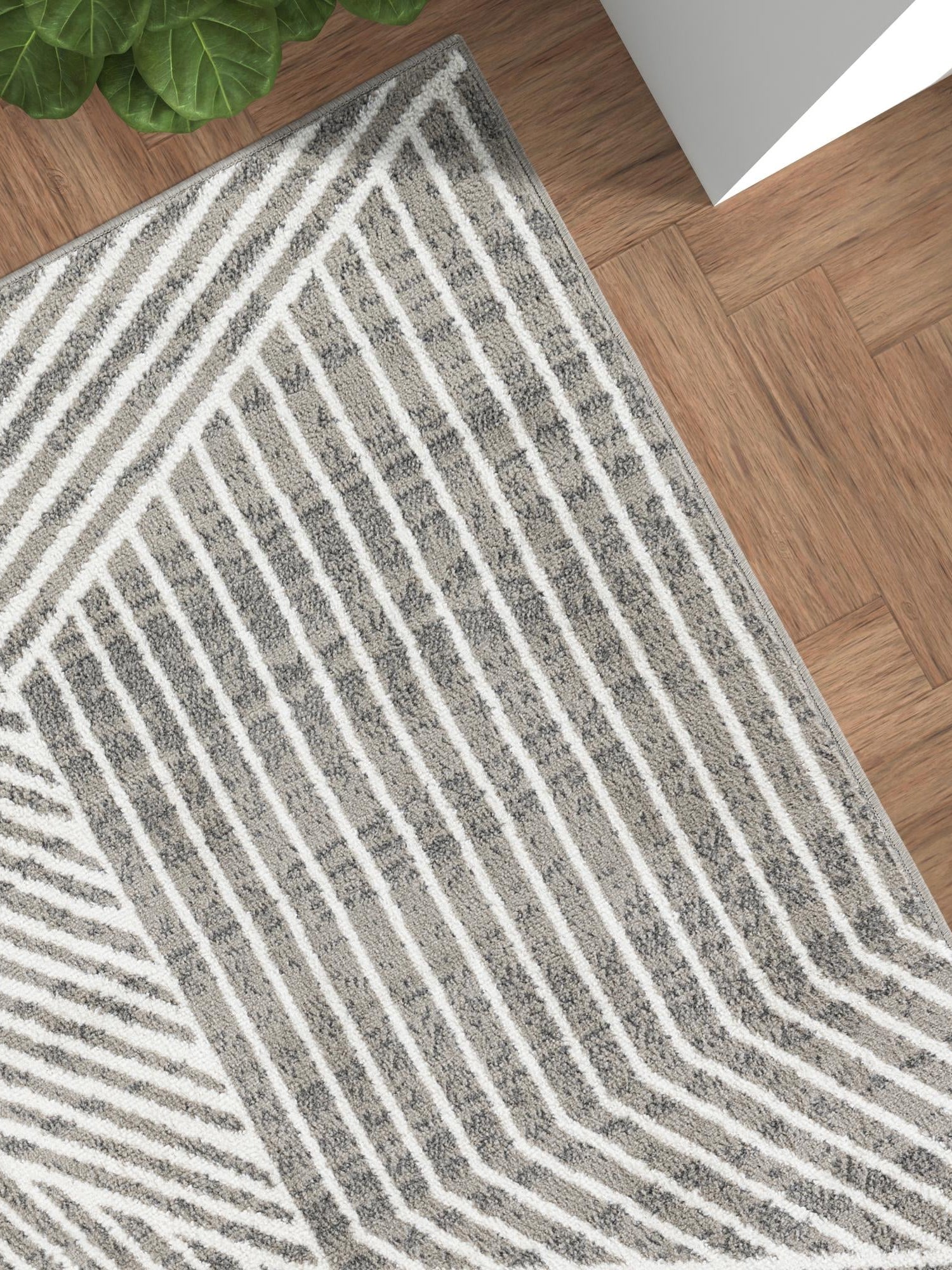 Gray 6' 1 x 9' Norge Rectangle Area Rug 100% Polypropylene Easy Clean Non Shed Stain Resistant Modern Carpet for Home Interior Design for Sale at Rug Engine