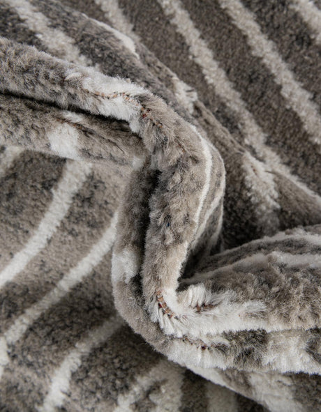 Gray 5' 1 x 8' Norge Rectangle Area Rug 100% Polypropylene Easy Clean Non Shed Stain Resistant Modern Carpet for Home Interior Design for Sale at Rug Engine