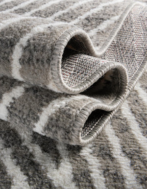 Gray 5' 1 x 8' Norge Rectangle Area Rug 100% Polypropylene Easy Clean Non Shed Stain Resistant Modern Carpet for Home Interior Design for Sale at Rug Engine