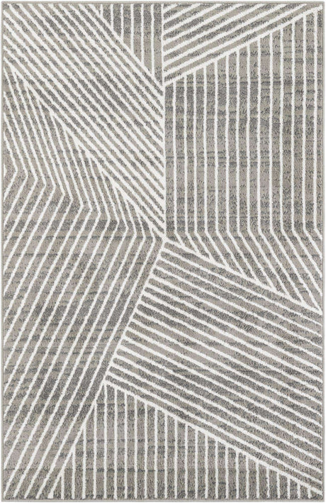 Gray 5' 1 x 8' Norge Rectangle Area Rug 100% Polypropylene Easy Clean Non Shed Stain Resistant Modern Carpet for Home Interior Design for Sale at Rug Engine
