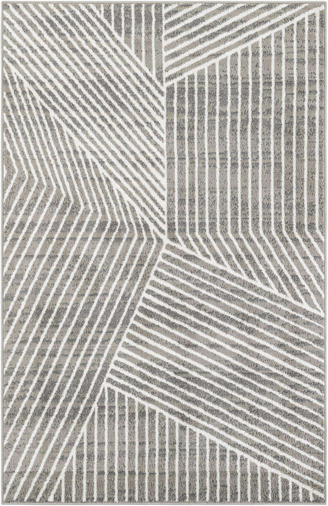 Gray 5' 1 x 8' Norge Rectangle Area Rug 100% Polypropylene Easy Clean Non Shed Stain Resistant Modern Carpet for Home Interior Design for Sale at Rug Engine