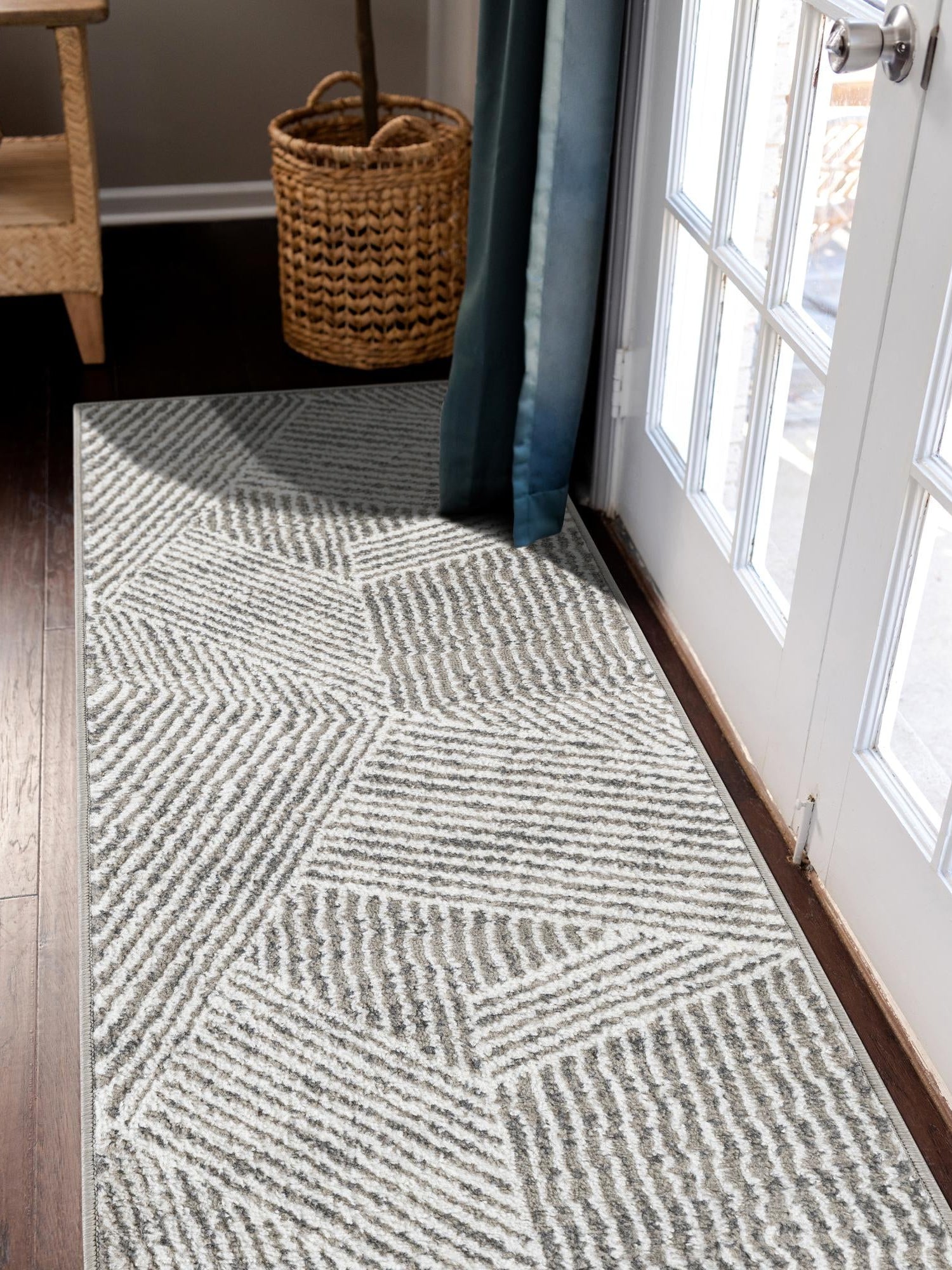 Gray 2' x 8' Norge Runner Area Rug 100% Polypropylene Easy Clean Non Shed Stain Resistant Modern Carpet for Home Interior Design for Sale at Rug Engine
