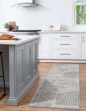 Gray 2' x 6' 1 Norge Runner Area Rug 100% Polypropylene Easy Clean Non Shed Stain Resistant Modern Carpet for Home Interior Design for Sale at Rug Engine