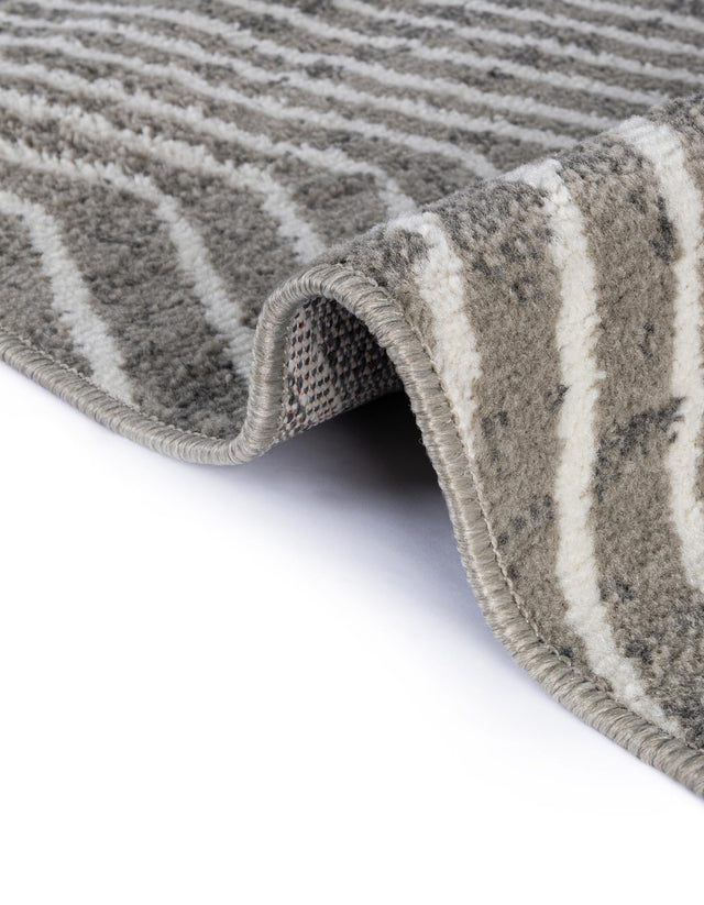 Gray 2' 7 x 10' Norge Runner Area Rug 100% Polypropylene Easy Clean Non Shed Stain Resistant Modern Carpet for Home Interior Design for Sale at Rug Engine