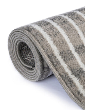 Gray 2' 7 x 10' Norge Runner Area Rug 100% Polypropylene Easy Clean Non Shed Stain Resistant Modern Carpet for Home Interior Design for Sale at Rug Engine