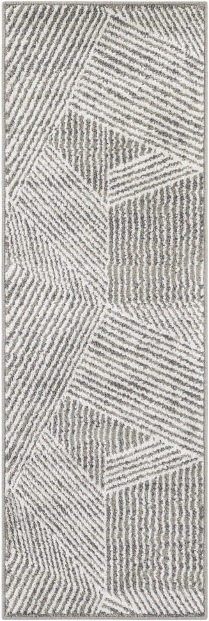 Gray 2' x 6' 1 Norge Runner Area Rug 100% Polypropylene Easy Clean Non Shed Stain Resistant Modern Carpet for Home Interior Design for Sale at Rug Engine