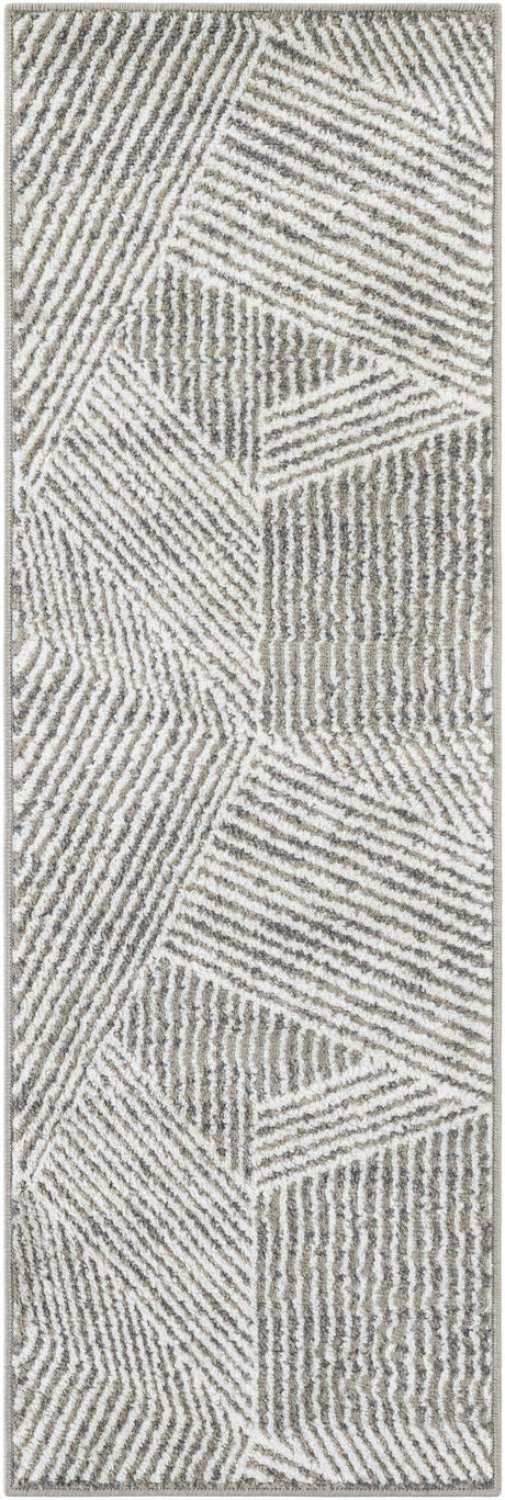 Gray 2' x 6' 1 Norge Runner Area Rug 100% Polypropylene Easy Clean Non Shed Stain Resistant Modern Carpet for Home Interior Design for Sale at Rug Engine