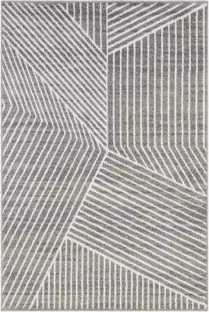 Gray 6' 1 x 9' Norge Rectangle Area Rug 100% Polypropylene Easy Clean Non Shed Stain Resistant Modern Carpet for Home Interior Design for Sale at Rug Engine