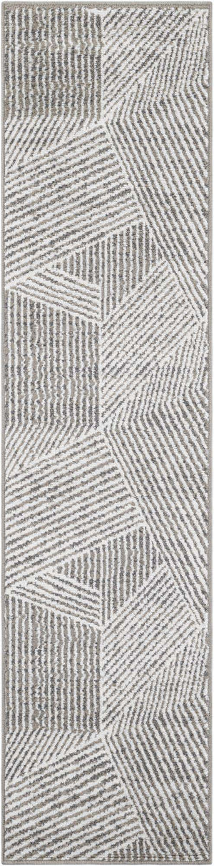 Gray 2' x 8' Norge Runner Area Rug 100% Polypropylene Easy Clean Non Shed Stain Resistant Modern Carpet for Home Interior Design for Sale at Rug Engine
