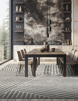 Gray 10' x 10' Norge Square Area Rug 100% Polypropylene Easy Clean Non Shed Stain Resistant Modern Carpet for Home Interior Design for Sale at Rug Engine