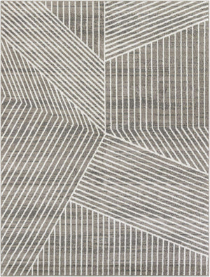 Gray 9' x 12' Norge Rectangle Area Rug 100% Polypropylene Easy Clean Non Shed Stain Resistant Modern Carpet for Home Interior Design for Sale at Rug Engine