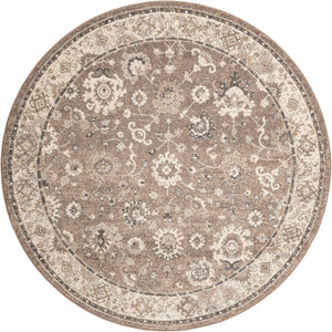 Beige Brown 7' 10 x 7' 10 Penrose Round Area Rug