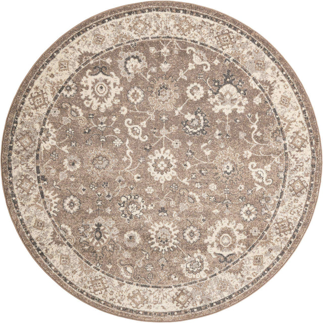 Beige Brown 7' 10 x 7' 10 Penrose Round Area Rug