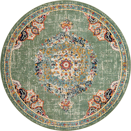 Green 10' x 10' Penrose Round Area Rug