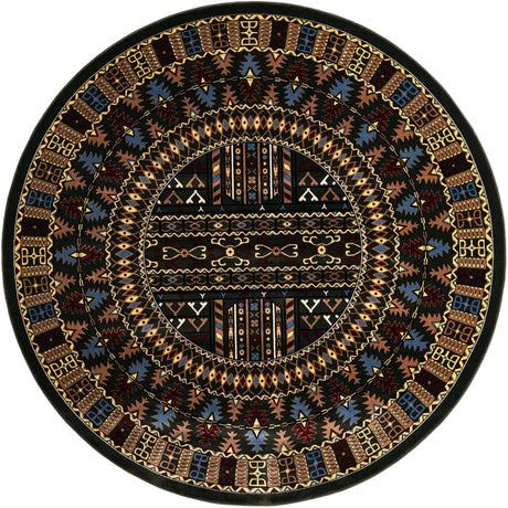 Dark Green 10' x 10' Tekke Round Area Rug Classic Traditional Vintage Design Carpet for Living Rooms, Dining, Bedrooms, Office Space for Sale at Rug Engine