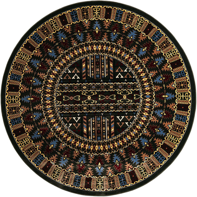 Dark Green 10' x 10' Tekke Round Area Rug Classic Traditional Vintage Design Carpet for Living Rooms, Dining, Bedrooms, Office Space for Sale at Rug Engine