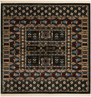 Dark Green 10' x 10' Tekke Square Area Rug Classic Traditional Vintage Design Carpet for Living Rooms, Dining, Bedrooms, Office Space for Sale at Rug Engine