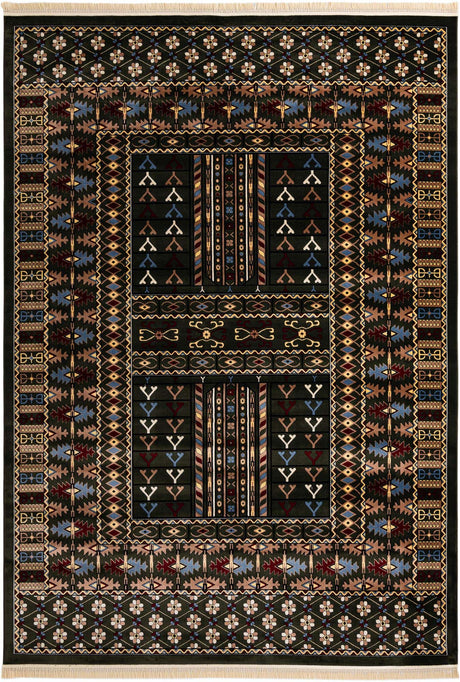 Dark Green 10' x 14' 1 Tekke Rectangle Area Rug Classic Traditional Vintage Design Carpet for Living Rooms, Dining, Bedrooms, Office Space for Sale at Rug Engine