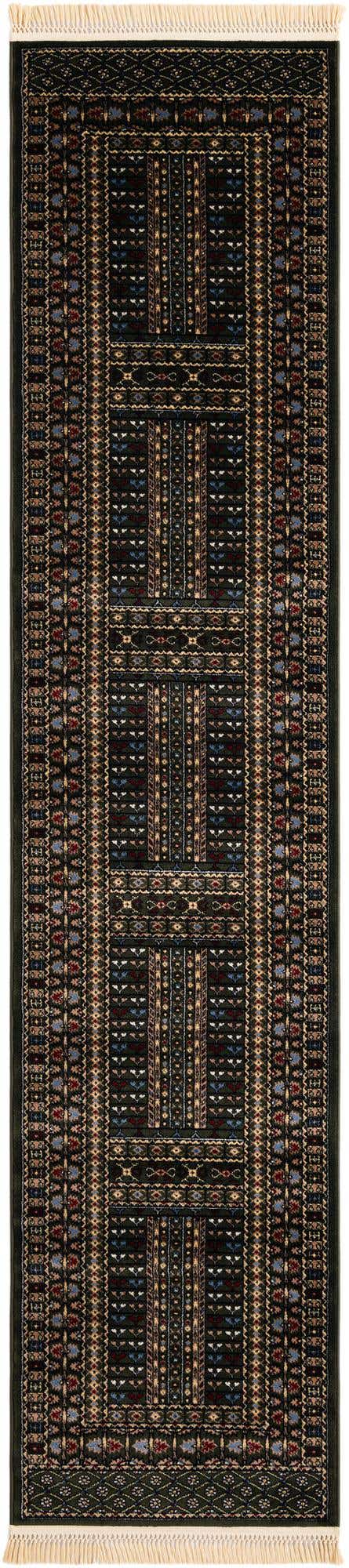 Dark Green 2' 7 x 12' Tekke Runner Area Rug Classic Traditional Vintage Design Carpet for Living Rooms, Dining, Bedrooms, Office Space for Sale at Rug Engine
