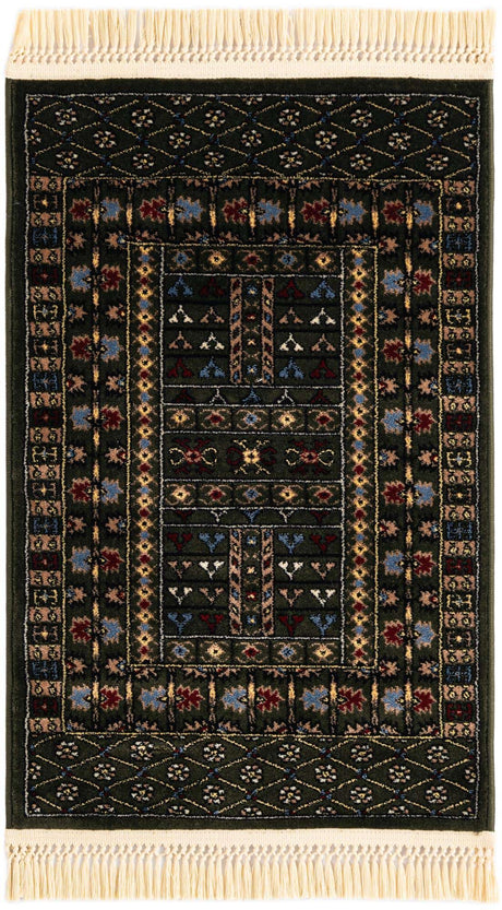 Dark Green 2' x 3' 1 Tekke Rectangle Area Rug Classic Traditional Vintage Design Carpet for Living Rooms, Dining, Bedrooms, Office Space for Sale at Rug Engine
