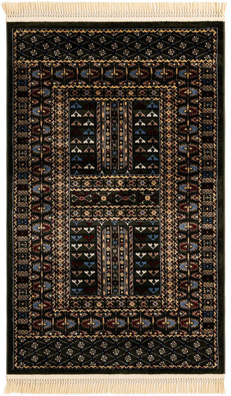 Dark Green 3' 1 x 5' 3 Tekke Rectangle Area Rug Classic Traditional Vintage Design Carpet for Living Rooms, Dining, Bedrooms, Office Space for Sale at Rug Engine