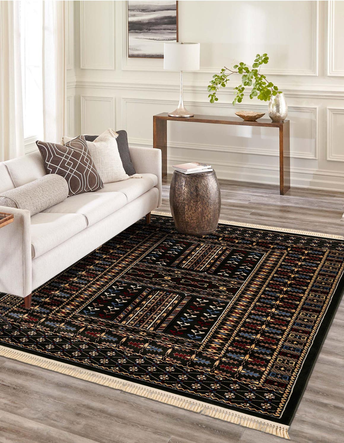 Dark Green 4' 1 x 6' 1 Tekke Rectangle Area Rug Classic Traditional Vintage Design Carpet for Living Rooms, Dining, Bedrooms, Office Space for Sale at Rug Engine