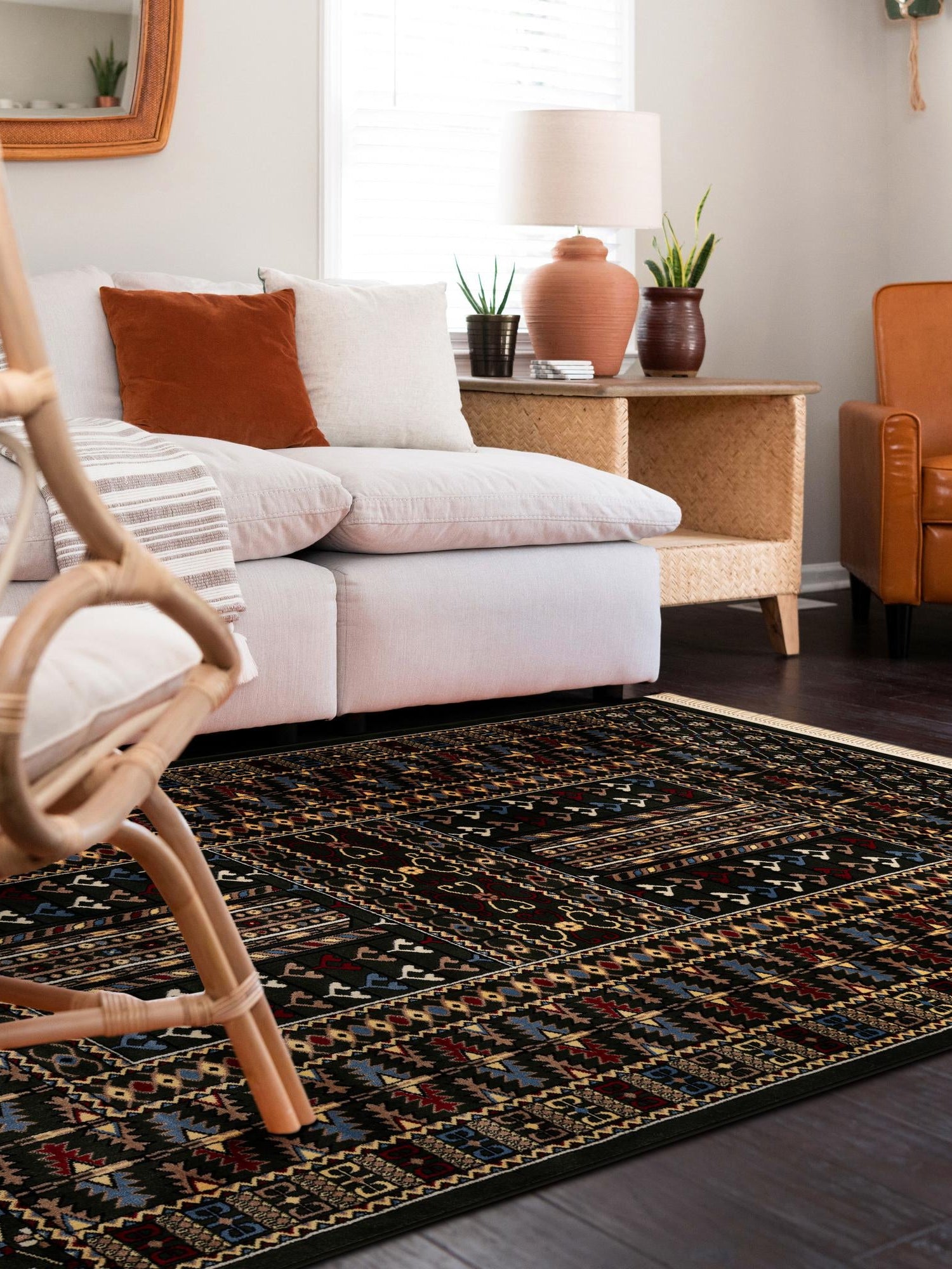 Dark Green 4' 1 x 6' 1 Tekke Rectangle Area Rug Classic Traditional Vintage Design Carpet for Living Rooms, Dining, Bedrooms, Office Space for Sale at Rug Engine