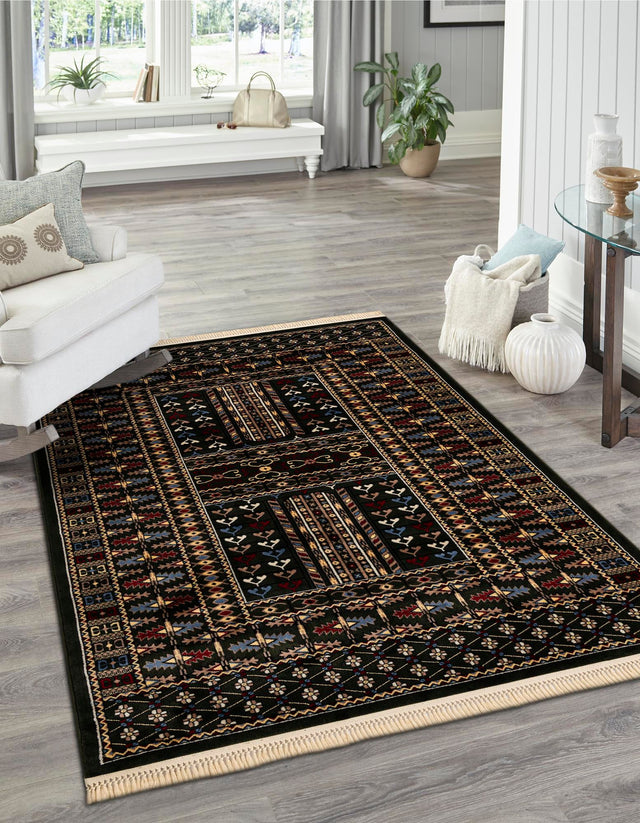 Dark Green 6' 1 x 9' Tekke Rectangle Area Rug Classic Traditional Vintage Design Carpet for Living Rooms, Dining, Bedrooms, Office Space for Sale at Rug Engine