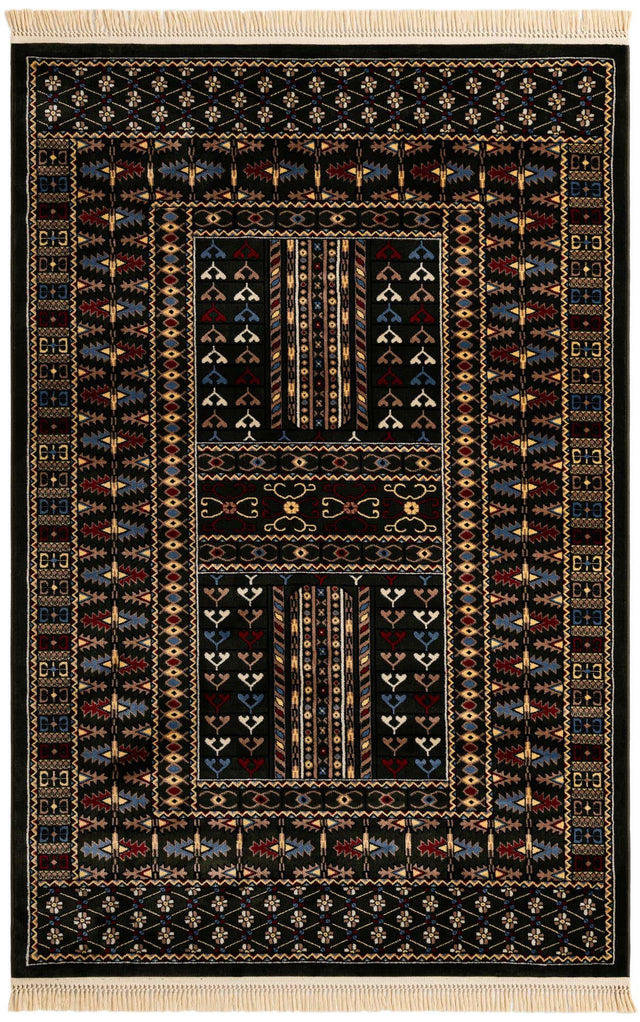 Dark Green 5' 3 x 8' Tekke Rectangle Area Rug Classic Traditional Vintage Design Carpet for Living Rooms, Dining, Bedrooms, Office Space for Sale at Rug Engine