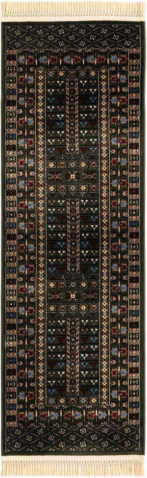 Dark Green 2' x 6' 1 Tekke Runner Area Rug Classic Traditional Vintage Design Carpet for Living Rooms, Dining, Bedrooms, Office Space for Sale at Rug Engine
