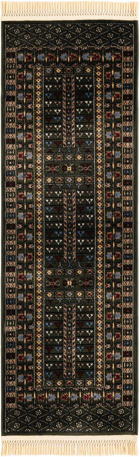 Dark Green 2' x 6' 1 Tekke Runner Area Rug Classic Traditional Vintage Design Carpet for Living Rooms, Dining, Bedrooms, Office Space for Sale at Rug Engine