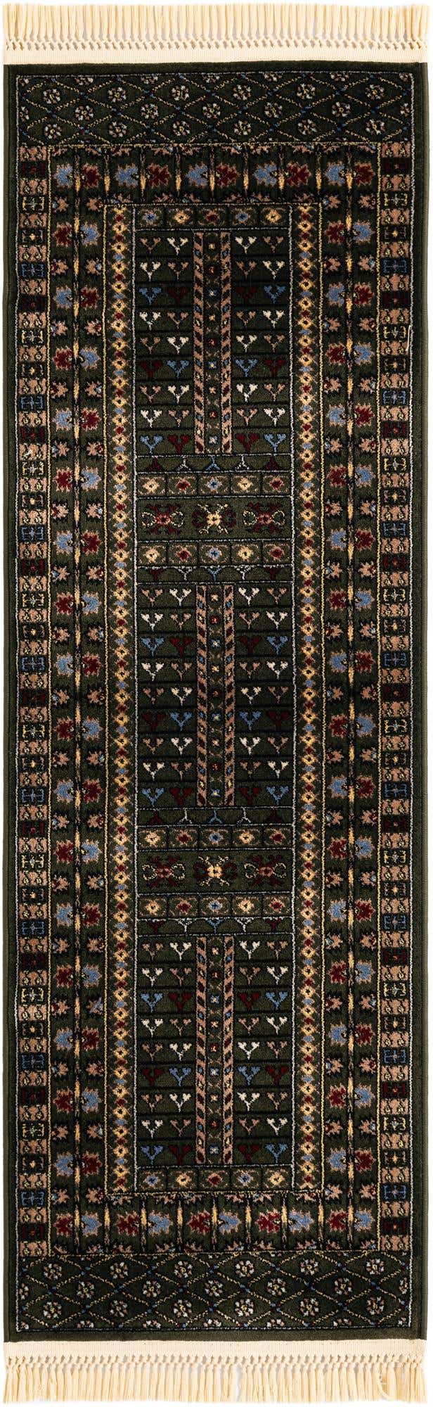 Dark Green 2' x 6' 1 Tekke Runner Area Rug Classic Traditional Vintage Design Carpet for Living Rooms, Dining, Bedrooms, Office Space for Sale at Rug Engine